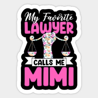 My Favorite Lawyer Calls Me Mimi Floral Mothers Day Sticker